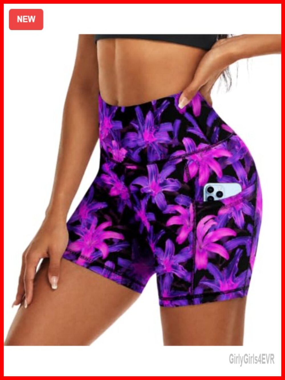 High Waisted Athletic Biker Shorts with Pockets Yoga Running Workout